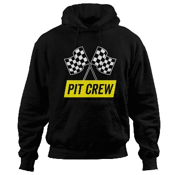 Discover Yellow Italic Pit Crew For Racing Party Costume Hoodies
