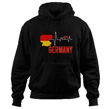 Discover Germany Flag Map Heartbeat For German Pride Hoodies