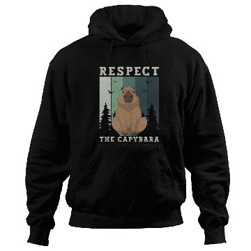Discover Retro Respect The Capybara Capybara Lover Meme Hoodies