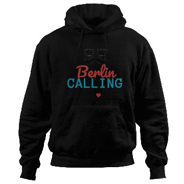 Discover Black Red Blue Berlin Calling Hoodies