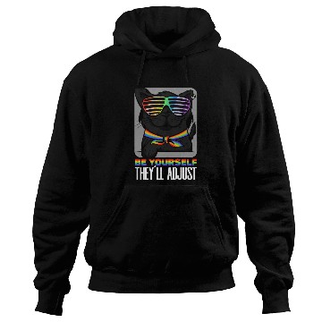 Discover Be Yourself They'll Adjust Rainbow Cat Feline Hoodies
