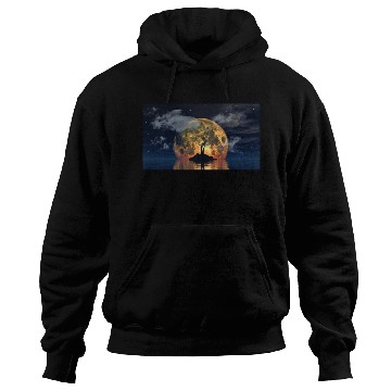 Discover spooky tree against big moon Hoodies