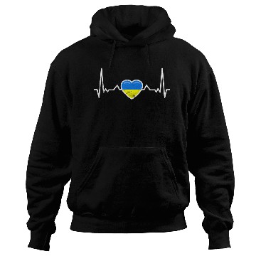 Discover Heartbeat Ukraine Heart Ukrainian Flag Hoodies