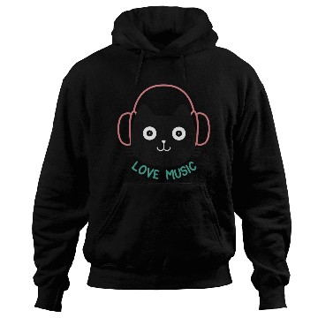 Discover Cute Cat Listening Music Hoodies