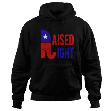 Discover Raised Right Proud Republican Elephant Logo Usa Hoodies