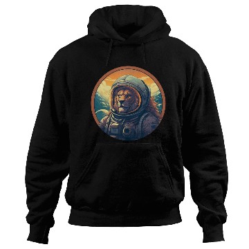 Discover Astronaut Lion at Sunset, Creative Space Design Hoodies
