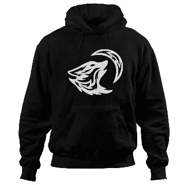 Discover Tribal White Howling Wolf Tattoo 70s Hoodies