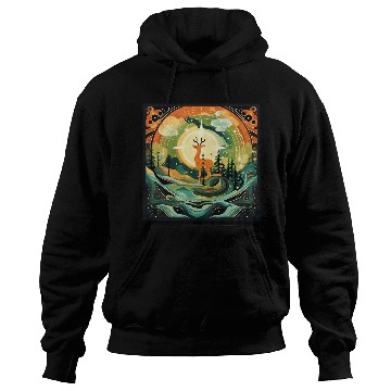 Discover North Star Forest Deer [Surreal Aesthetic] Hoodies
