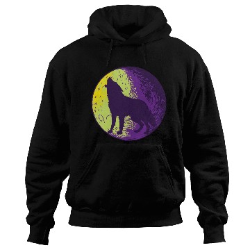 Discover Howling wolf in the moon cool Hoodies
