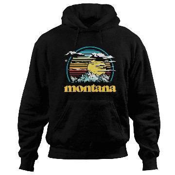 Discover Montana 80s Style Mountains Sun Hoodies