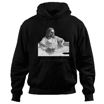 Discover Jesus with sunglasses relaxing in a swimming pool Hoodies