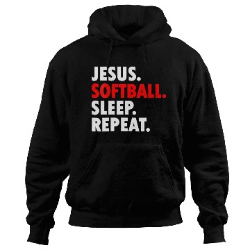 Discover Jesus Softball Sleep Repeat - Novelty Hobby Hoodies