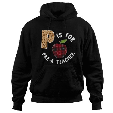 Discover P Is For Pre K Teacher Leopard Buffalo Plaid T Hoodies