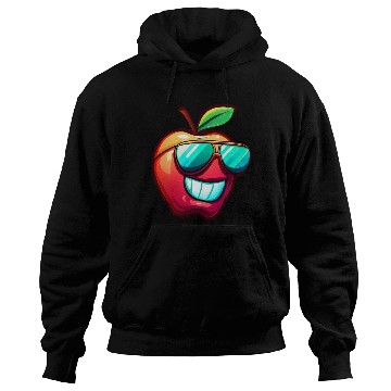 Discover Cool Apple with Sunglasses - Cheerful Fruit Design Hoodies