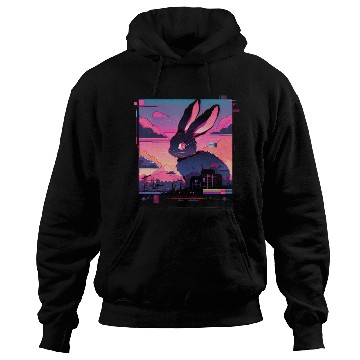 Discover Synthwave Rabbit Cyber Bunny Retro Hoodies