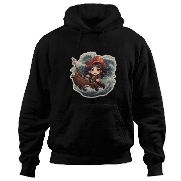 Discover Pirate Captains Cute Cartoon Steering Hoodies