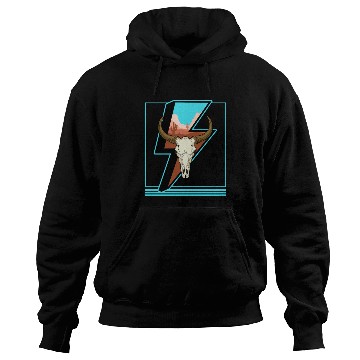 Discover Cowboy Hoodies, Lightning Cow Skull Dessert Cactus