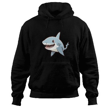 Discover Kawaii Shark - Serene Seascapes Hoodies