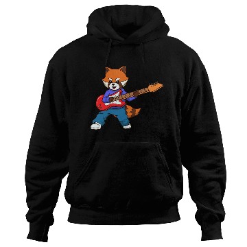 Discover Comic Red Panda Playing Electric Guitar Hoodies