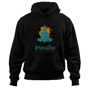 Discover Breathe quote Buddha graphic Hoodies
