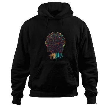 Discover AI Artificial Intelligence Human Electric Brain Hoodies