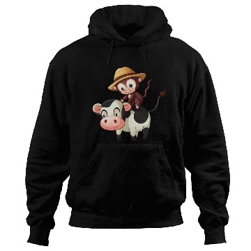 Discover monkey Riding a Cow on Safari Hoodies