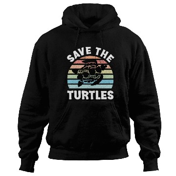 Discover Save The Turtles Sea Turtle Retro Sunset Hoodies