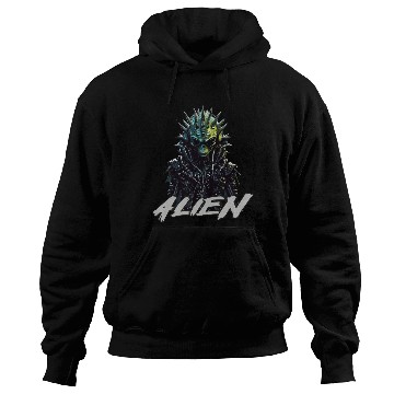 Discover Alien rocker wearing spiked jacket Hoodies Design