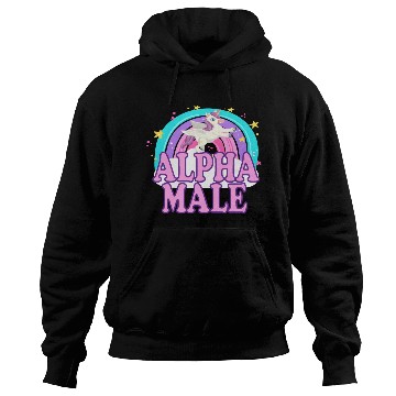 Discover Ironic Alpha Male Unicorn Rainbow Funny Hoodies