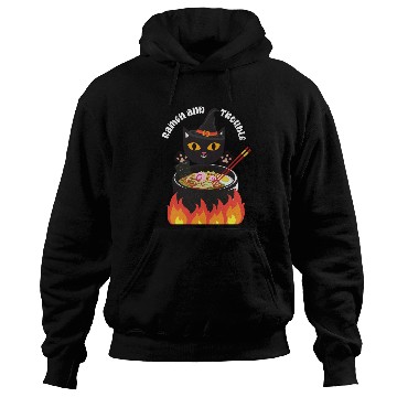 Discover Halloween Black Cat, Ramen and Trouble Hoodies