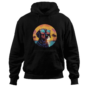 Discover Sunset Serenity: Vintage Dachshund Silhouette Hoodies
