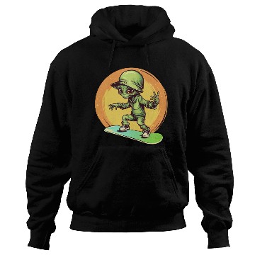 Discover Alien on a Space Skateboard at Sunset Hoodies