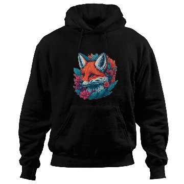 Discover Fox Cub with Flowers Hoodies