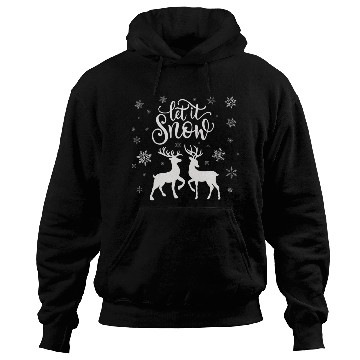 Discover Let It Snow With Deer And Snowflakes Hoodies