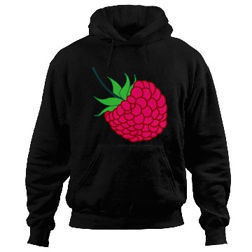 Discover Raspberry red with green leaves Hoodies