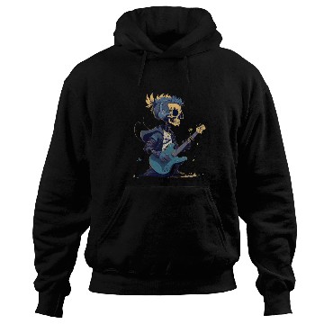 Discover Cool Skeleton Playing The Guitar Character Funny Hoodies