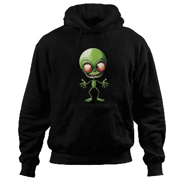 Discover Green Alien: Giant Head from Outer Space Hoodies