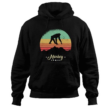 Discover Monkey Vintage Animals Retro Sunset Ape Hoodies