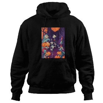 Discover Funny Skeletons Dance on Halloween Party Hoodies