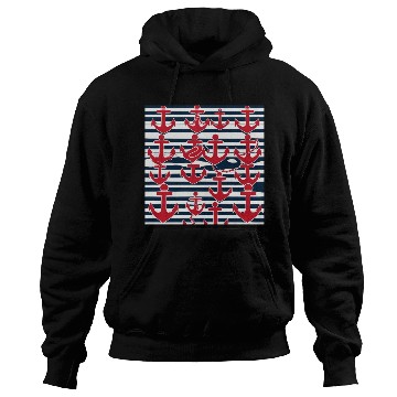 Discover classic nautical horizontal white and navy blue Hoodies