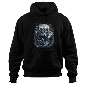 Discover Sunset Grey Wolf Hunter for Men and Women Hoodies
