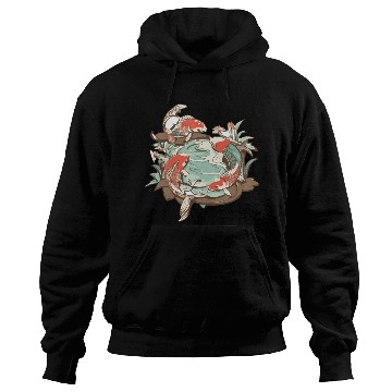 Discover Tranquil Oasis: Koi Pond Serenity Hoodies