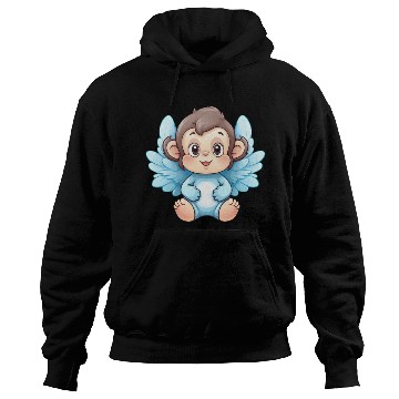 Discover monkey chimpanzee angel wings cute kawaii Hoodies