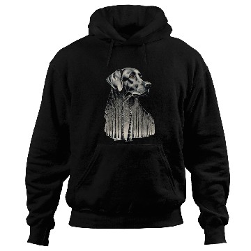 Discover Funny black labrador charcoal drawing Hoodies