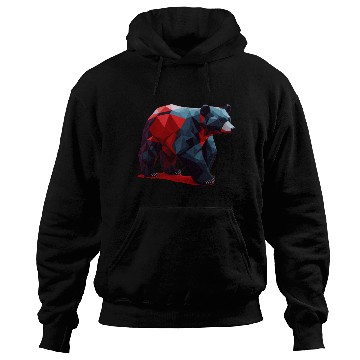 Discover Wild Brown Bear Geometric Red Hoodies