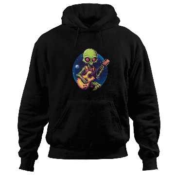 Discover Green alien guitarist Hoodies