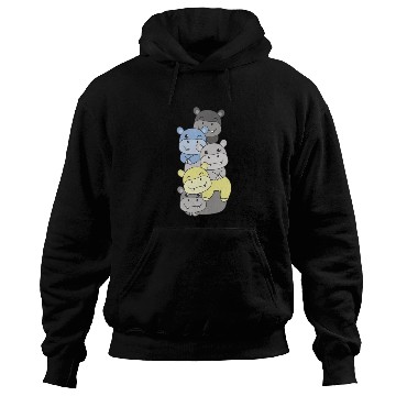 Discover Periboy Flag Pride Lgbtq Cute Hippo Stack Hoodies