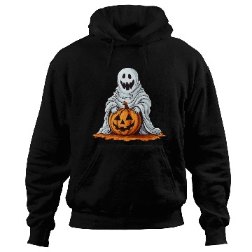 Discover Funny Halloween Pumpkin With Cute Ghost Hoodies