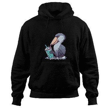 Discover Beaked stork with bubble tea Hoodies