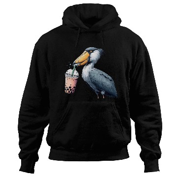 Discover Beaked stork with bubble tea Hoodies